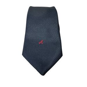 Berkley Men's Neck Tie Navy Blue "A" Solid Preppy Classic Business Vintage